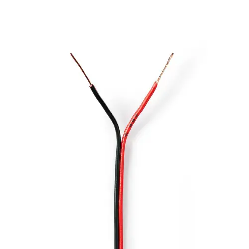 Kabel NEDIS, zvučnik, 2x0.35, crveno-crni, low cost, 1m-1