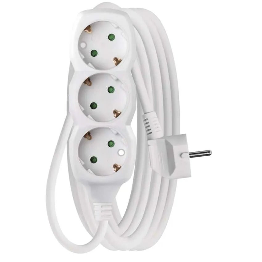 Kabel produžni EMOS, 3 mjesta, 1mm2, bez prekidača, 5m-4
