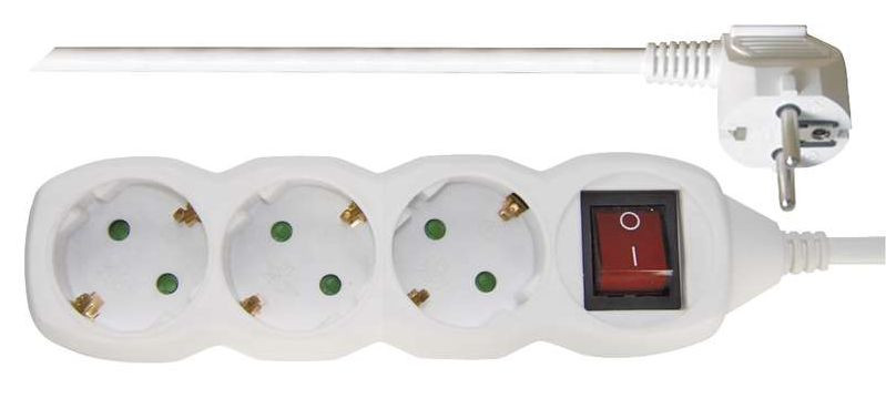 Kabel produžni EMOS, 3 mjesta, 1mm2, s prekidačem, 1.5m-12