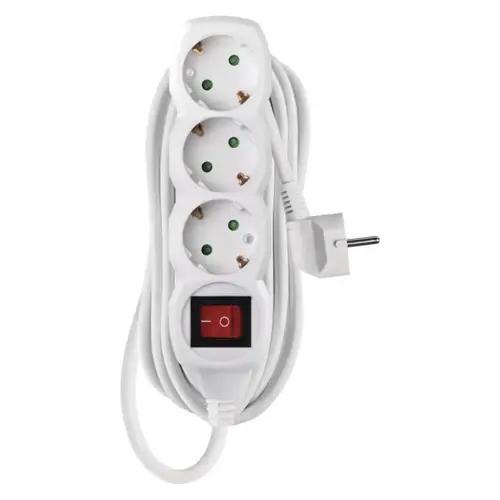 Kabel produžni EMOS, 3 mjesta, 1mm2, s prekidačem, 5m-1