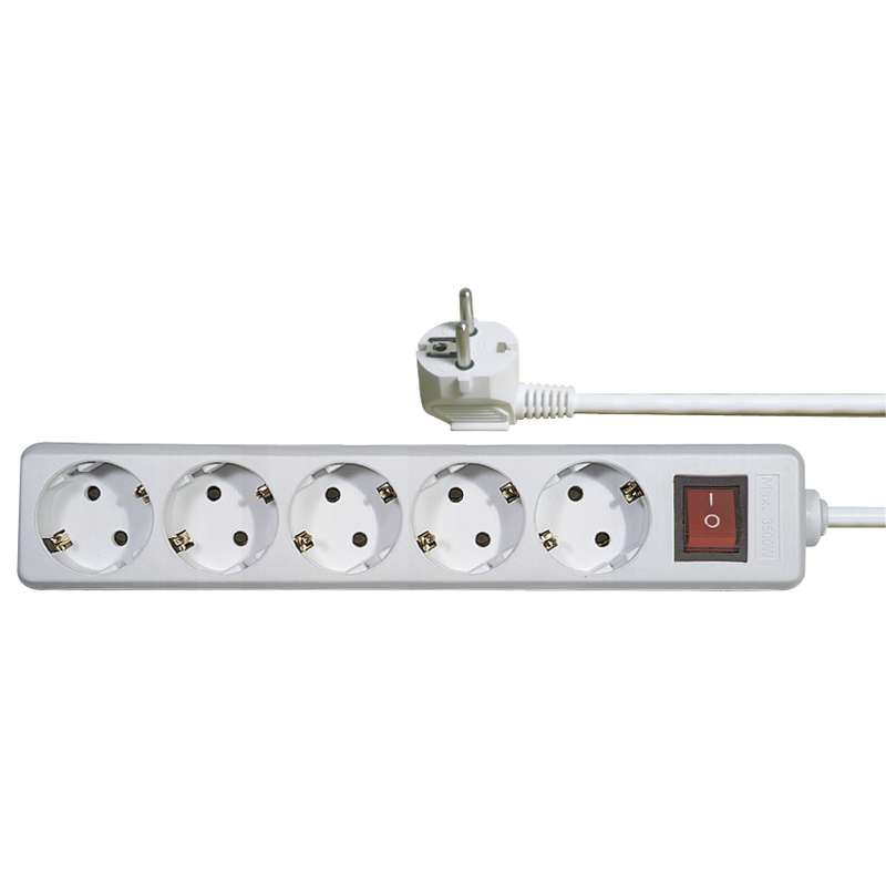 Kabel produžni EMOS, 5 mjesta, 1mm2, s prekidačem, 2m-6