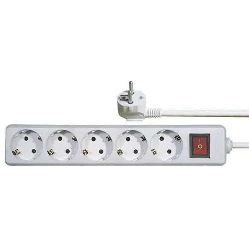 Kabel produžni EMOS, 5 mjesta, 1mm2, s prekidačem, 2m-1