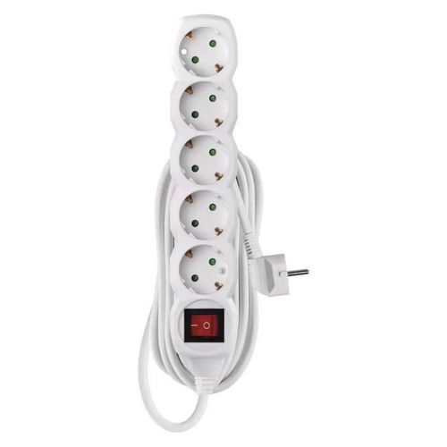 Kabel produžni EMOS, 5 mjesta, 1mm2, s prekidačem, 5m-8