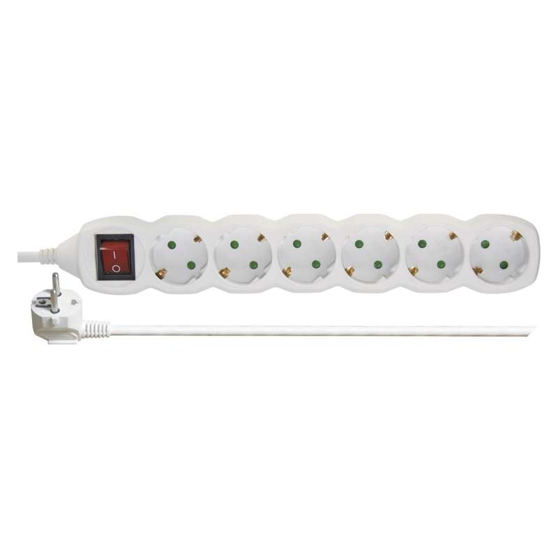 Kabel produžni EMOS, 6 mjesta, 1mm2, s prekidačem, 2m-5