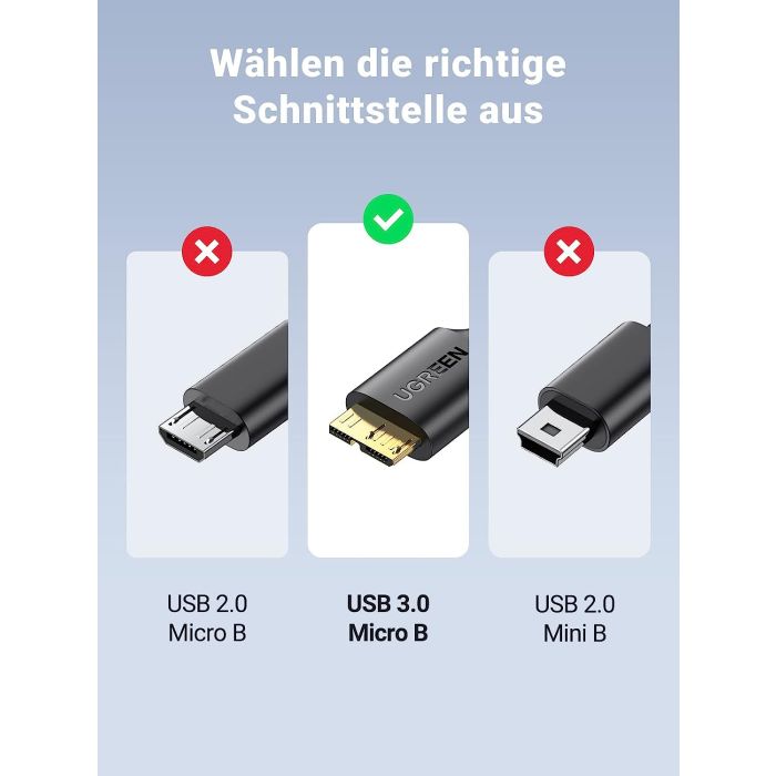 Kabel UGREEN USB 3.0 A (M) na Micro-B USB 3.0 (M), 1m, crni-17