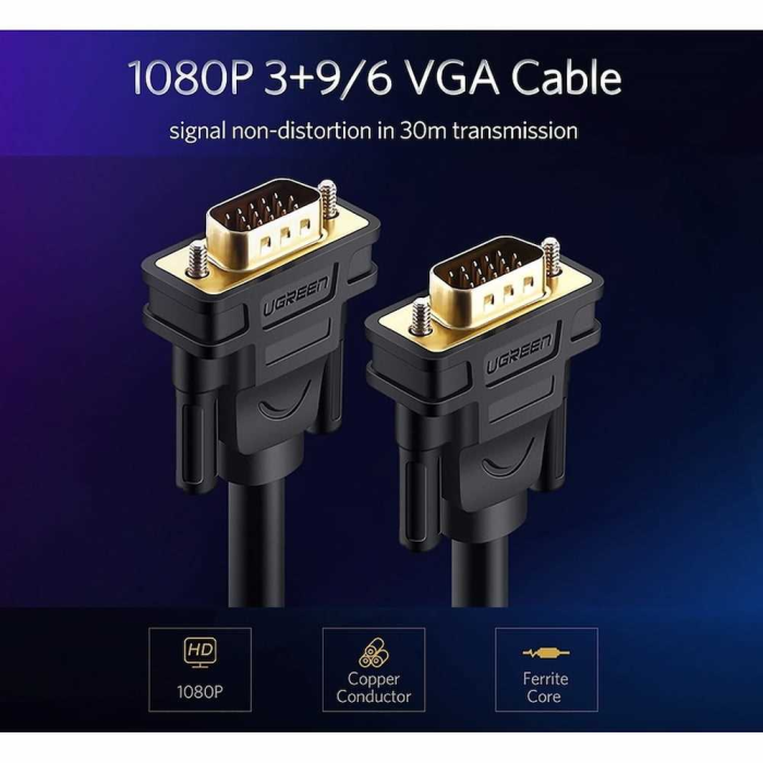 Kabel UGREEN VGA (M) na (M), 2m, crni-13