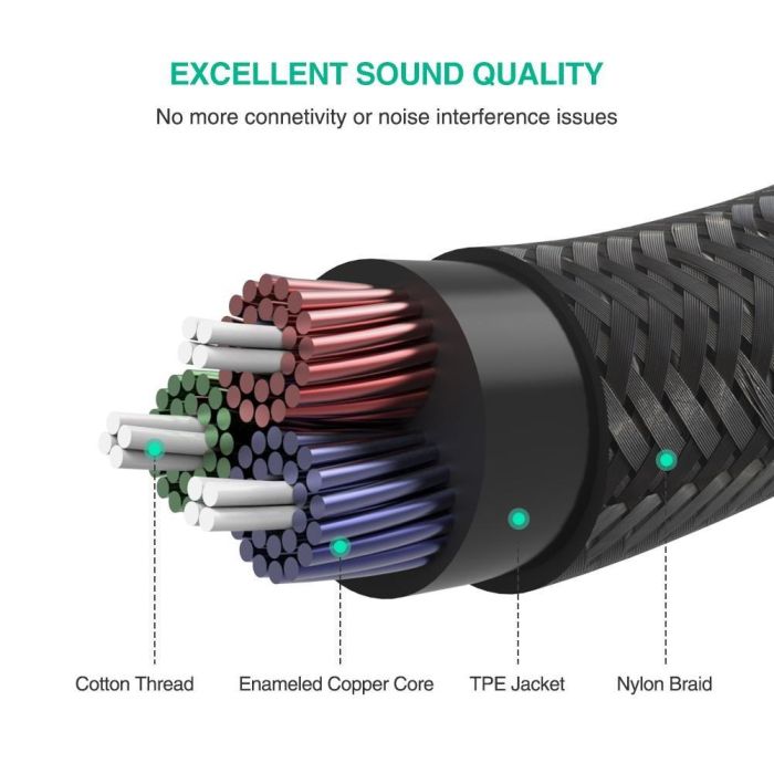 Kabel UGREEN, 3.5mm (M) na (M), crni, 1m-17