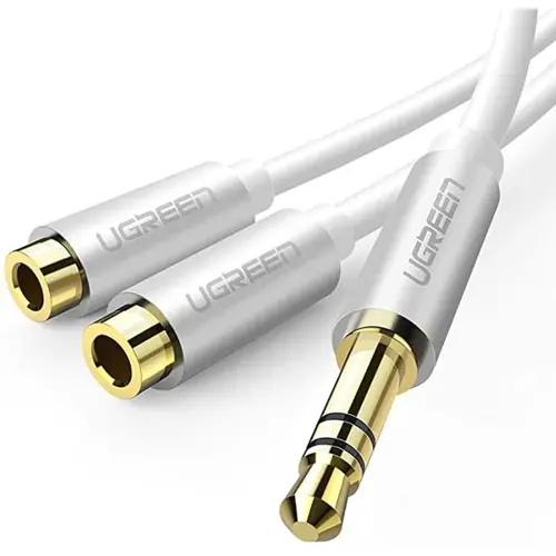 Kabel UGREEN, 3.5mm (M) na 2x 3.5mm (Ž), srebrni, 20cm-1