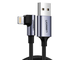 Kabel UGREEN, kutni Lightning na USB 2.0 A (M), kutni 90°, crni, 1m-13