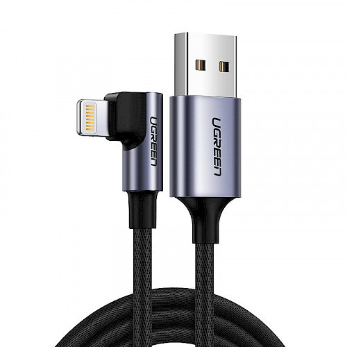 Kabel UGREEN, kutni Lightning na USB 2.0 A (M), kutni 90°, crni, 1m-18