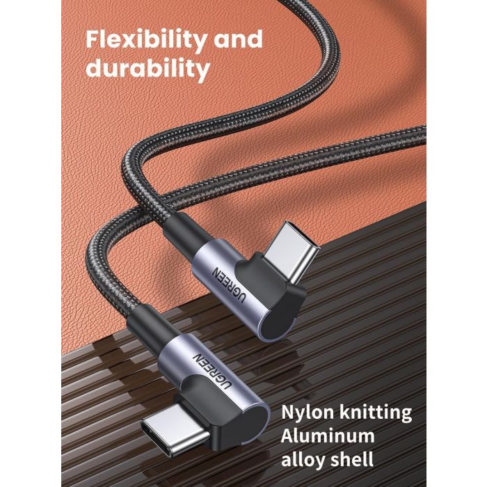 Kabel UGREEN kutni USB-C 2.0 (M) na kutni USB-C 2.0 (M), 3A, 1m-3
