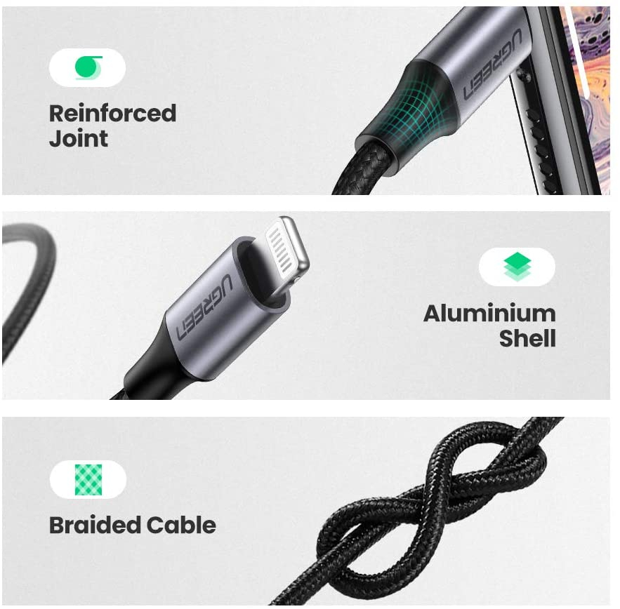 Kabel UGREEN Lightning na 3.5mm (M), 1m-9