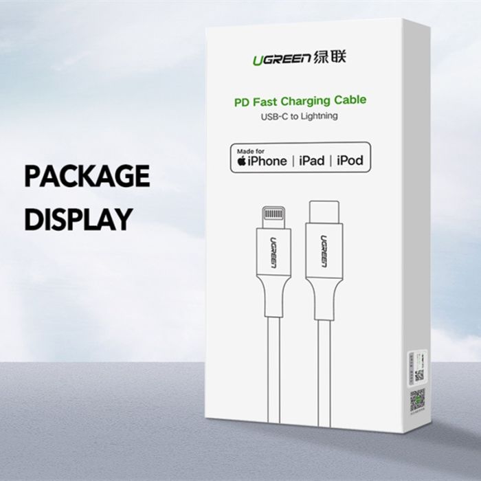 Kabel UGREEN, Lightning na Type-C 2.0 (M), bijeli, 1m-23