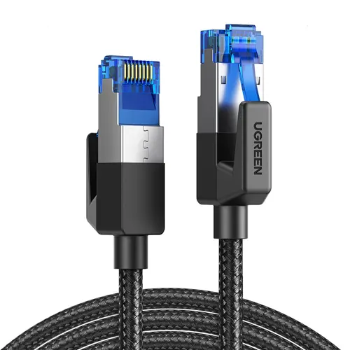 Kabel UGREEN, Patch, CAT8, OD5.5mm, pleteni, crni, 1m-0