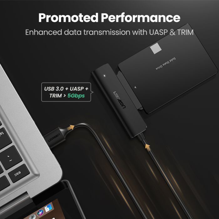 Kabel UGREEN, USB-A 3.0 na SATA za 2.5“, 0.5m-15