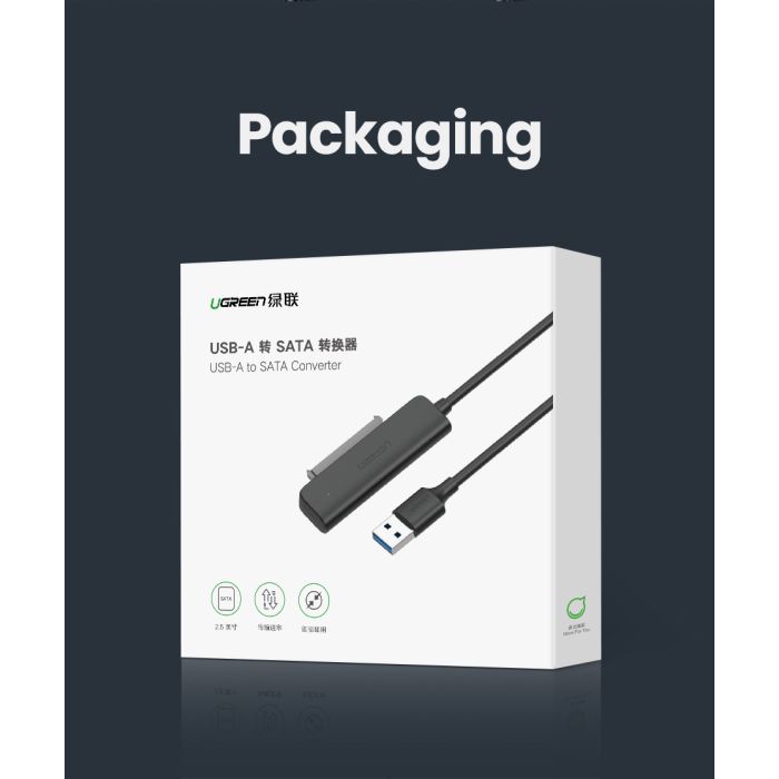 Kabel UGREEN, USB-A 3.0 na SATA za 2.5“, 0.5m-16