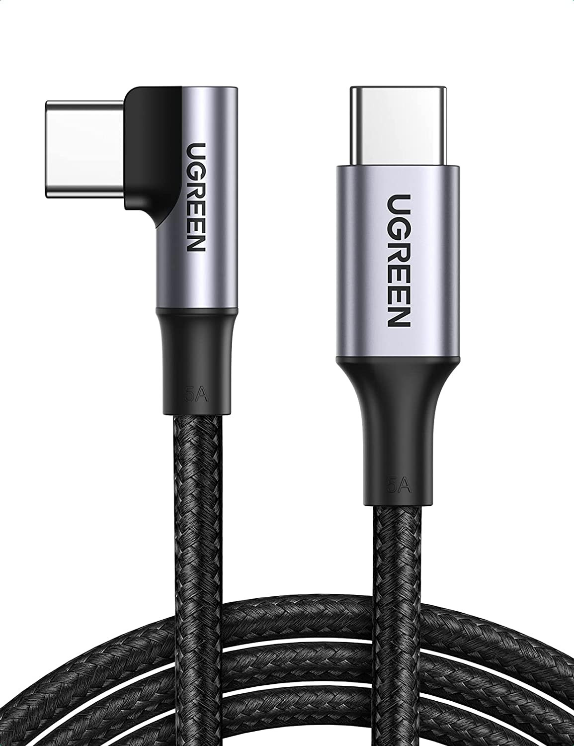 Kabel UGREEN, USB-C 2.0 (M) na kutni USB-C 2.0 (M), 5A, kutni 90°, 2m-6