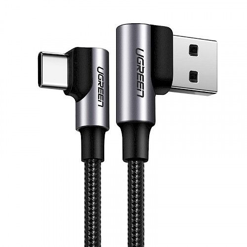 Kabel UGREEN, USB-C (M) na USB 2.0 A (M), 3A, kutni 90°, crni, 0.5m-13