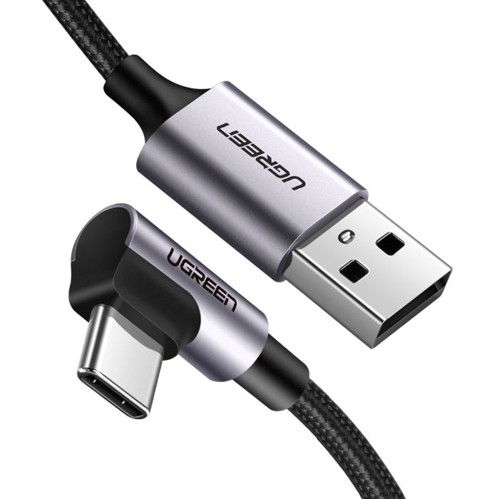 Kabel UGREEN, USB-C (M) na USB 2.0 A (M), 3A, kutni 90°, crni, 1m-8