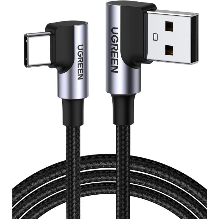 Kabel UGREEN, USB-C (M) na USB 2.0 A (M), 3A, kutni 90°, crni, 1m-15