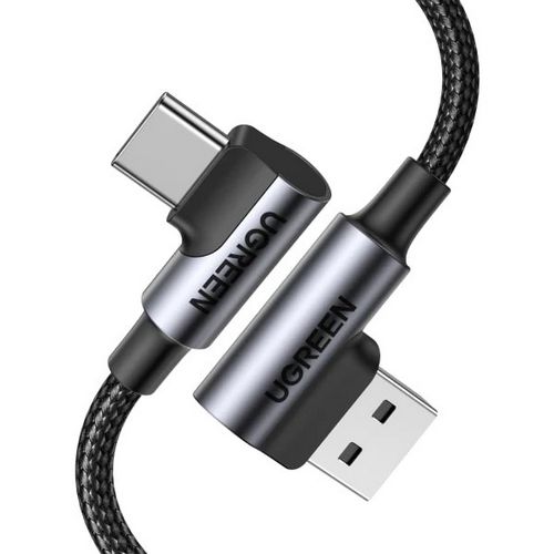 Kabel UGREEN, USB-C (M) na USB 2.0 A (M), 3A, kutni 90°, crni, 1m-11