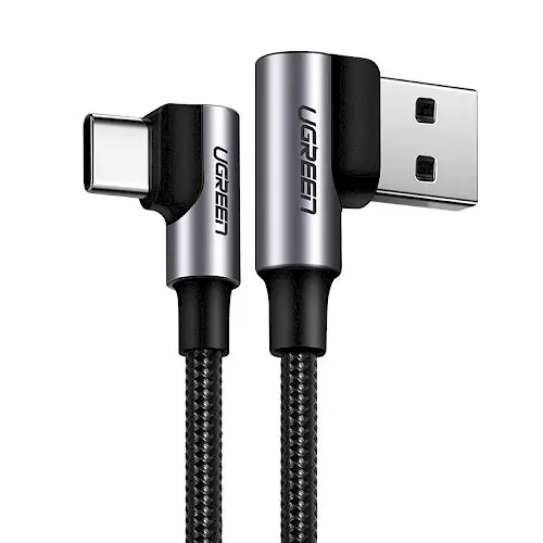 Kabel UGREEN, USB-C (M) na USB 2.0 A (M), 3A, kutni 90°, crni, 2m-0