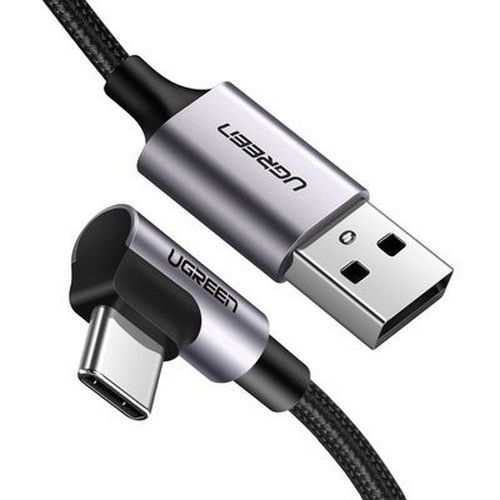 Kabel UGREEN, USB-C (M) na USB 2.0 A (M), 3A, kutni 90°, crni, 2m-16