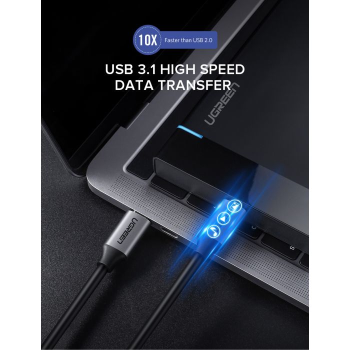 Kabel UGREEN, USB-C 3.1 (M) na (M) GEN1, 3A, sivi, 1.5m-20