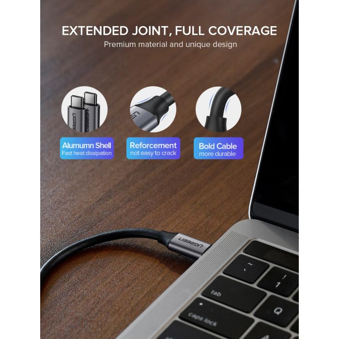 Kabel UGREEN, USB-C 3.1 (M) na (M) GEN1, 3A, sivi, 1.5m-16