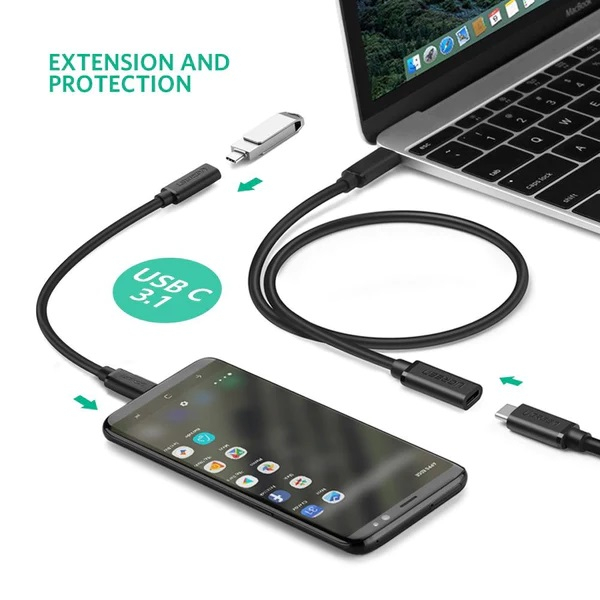 Kabel UGREEN, USB-C 3.1, produžni, 10Gbps, 1m-11