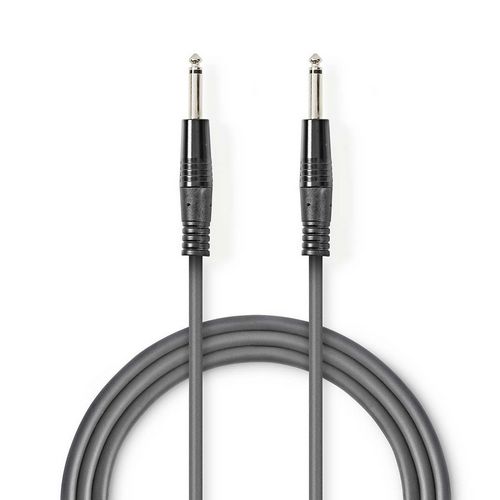 Kabel za gitaru NEDIS, 6,35 mm TS (M) na 6,35 mm TS (M), sivi, 5m-4