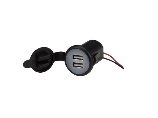 Konektor USB A (Ž), dupli za šasiju, 5V, 2A, VELLEMAN-0