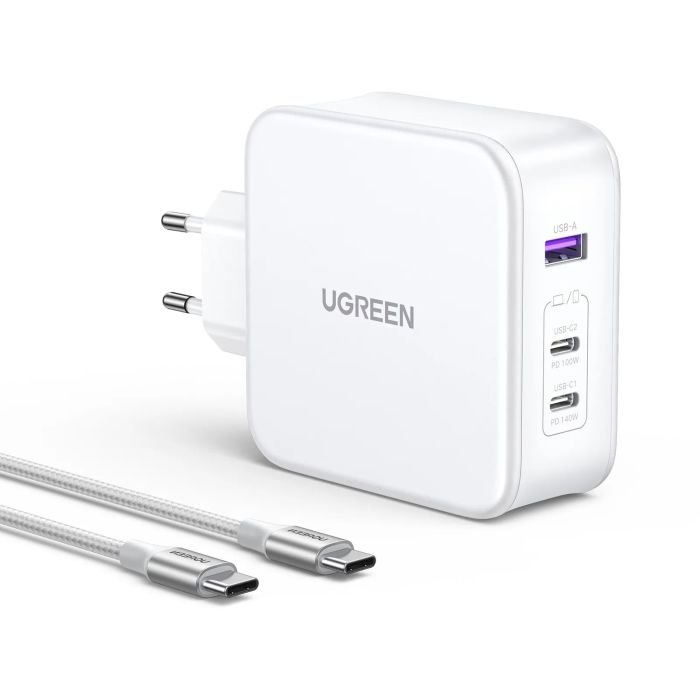 Kućni punjač UGREEN Nexode, 140W, 3-Port PD GaN Fast Charger EU, bijeli-16