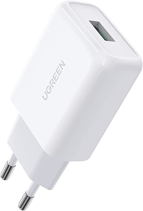 Kućni punjač UGREEN, 18W, USB-A QC 3.0, bijeli, QC3.0/FCP-2
