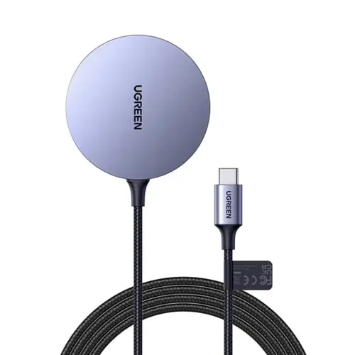 Kućni punjač UGREEN, do 15W, magnetski, bežični, sivi-1