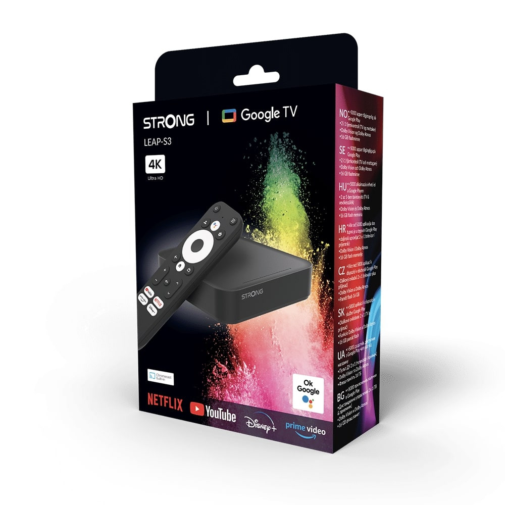 Media Player STRONG LEAP-S3, Google TV box, Android 11, 4K UHD TV box, Quad Core Cortex-A35, 2.0 GHz, Wi-Fi, Bluetooth-12