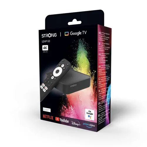 Media Player STRONG LEAP-S3, Google TV box, Android 11, 4K UHD TV box, Quad Core Cortex-A35, 2.0 GHz, Wi-Fi, Bluetooth-5