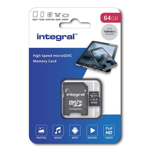 Memorijska kartica INTEGRAL UltimaPro, micro SD, 64GB, INMSDX64G-100V10, V10 UHS-I U1-4