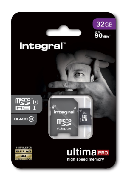 Memorijska kartica INTEGRAL MicroSDHC 32GB class10 90MB/s + SD adapter