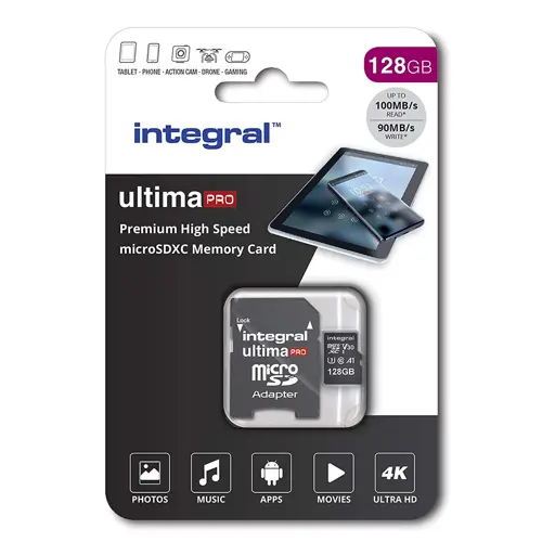 Memorijska kartica INTEGRAL, micro SDHC, 128GB, INMSDX128G-100/90V30-8