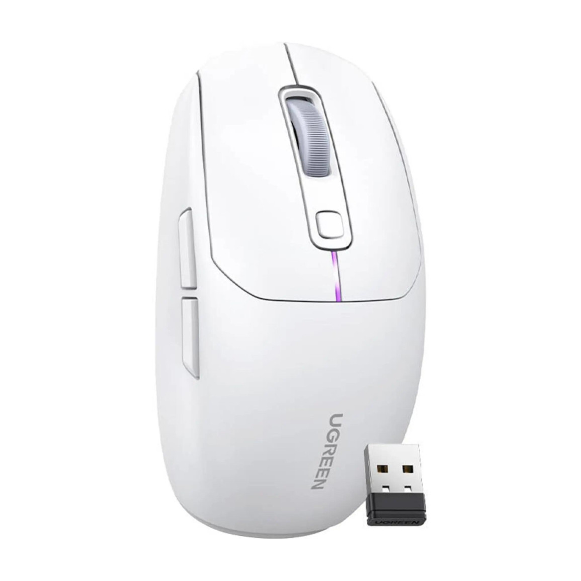 Miš UGREEN gaming, bežični, bluetooth, USB, bijeli-4