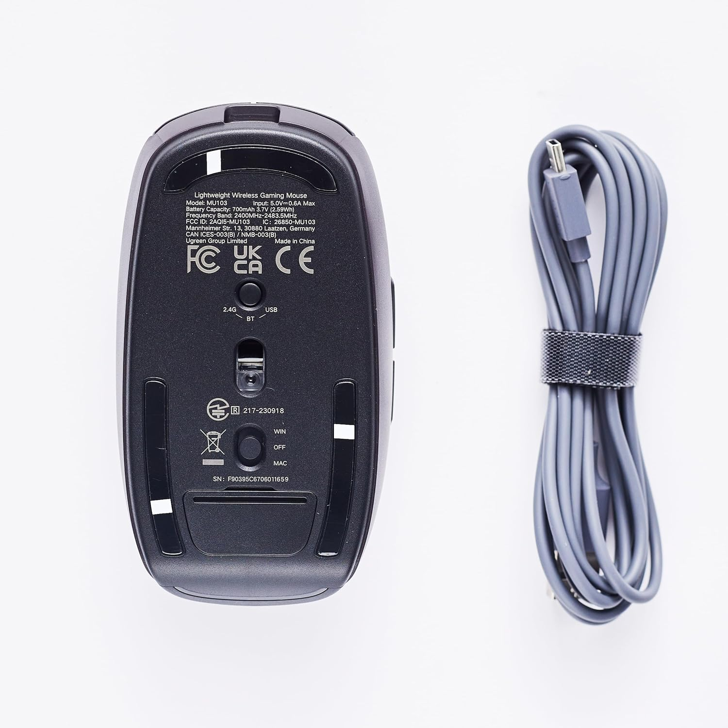 Miš UGREEN gaming, bežični, bluetooth, USB, crni-13