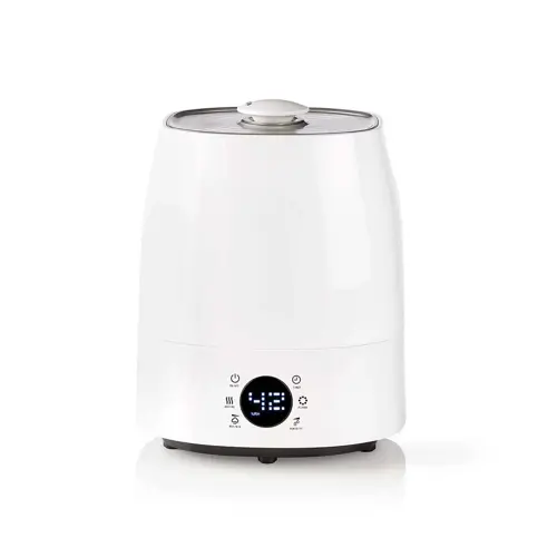 Ovlaživač NEDIS HUMI120CWT 110 W s hladnom i toplom maglom, 5,5 l, higrometar, mjerač vremena, sivo bijela
