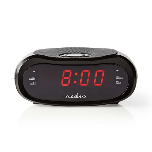 Radio budilica NEDIS LED Display, AM/FM, Snooze, crna-1