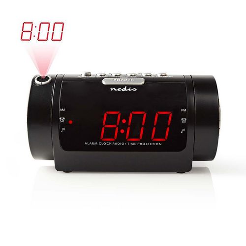 Radio budilica NEDIS, 0.9in LED zaslon, projekcijski sat, crna-8