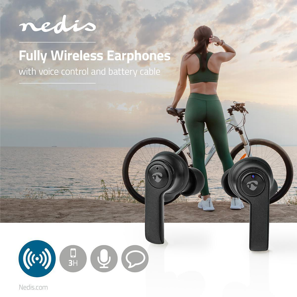 Slušalice NEDIS HPBT5053BK, bežične, bluetooth, crne-5