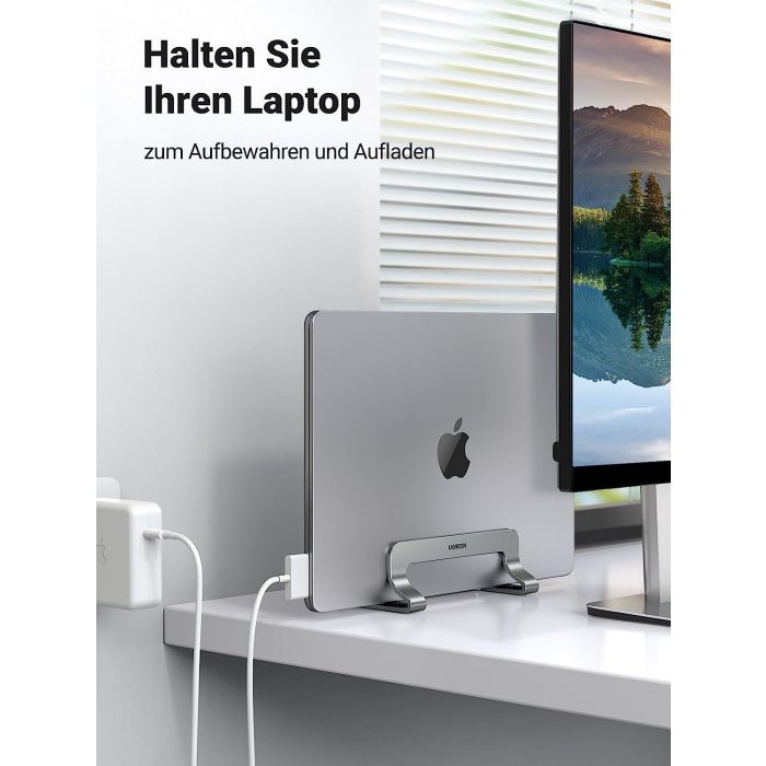 UGREEN vertikalni stalak za prijenosnik, srebrni-9
