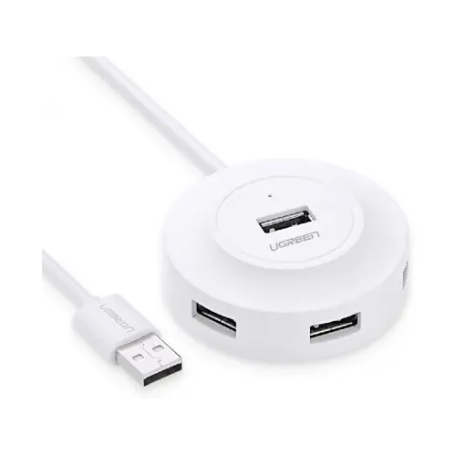 USB HUB UGREEN, USB 2.0 A, 4-portni, bijeli, 1m-1