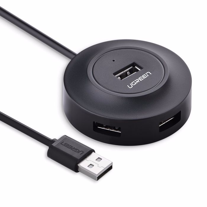USB HUB UGREEN, USB 2.0 A, 4-portni, crni, 1m-5