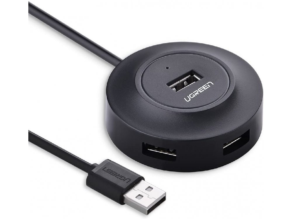 USB HUB UGREEN, USB 2.0 A, 4-portni, crni, 1m-2